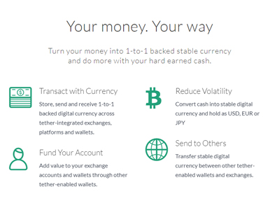 在线赌场网站上的 Tether